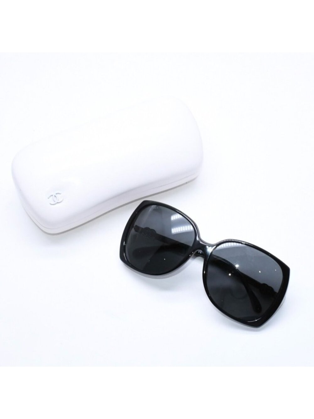Chanel Sunglasses Eyewear Side CC Logo 61 16 Black Silver